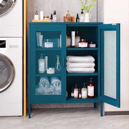 Metal Storage Cabinet with Mesh Doors