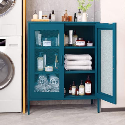 Metal Storage Cabinet with Mesh Doors