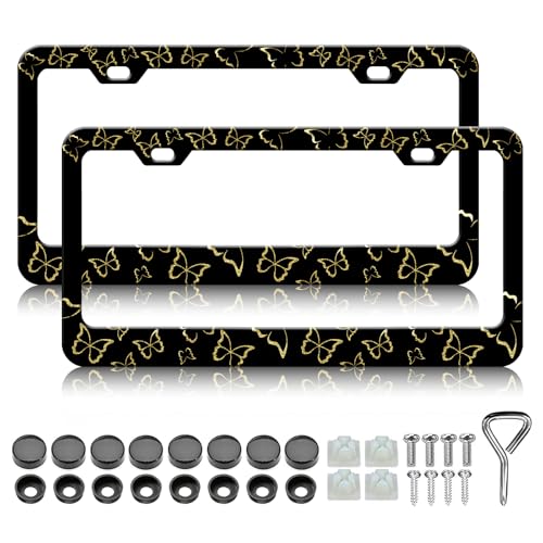 Golden Butterfly License Plate Frames