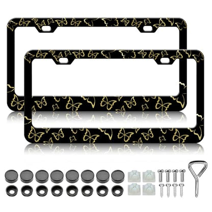 Golden Butterfly License Plate Frames