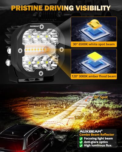 XP Ultra Series 6 Modes 3 Inch Amber White LED Ditch Light Pods (2 Count)