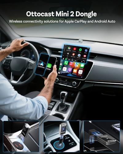 Mini Edge 2025 Wireless Carplay Adapter & Android Auto Wireless Adapter for Apple iPhone Samsung Android Phone 2