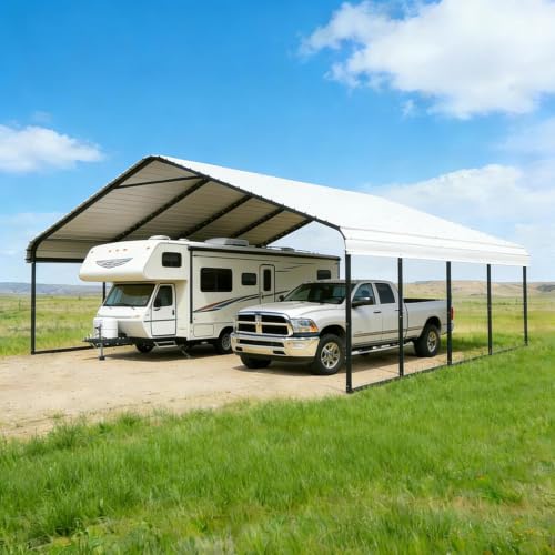 20x20FT Metal Carport with Vertical Roof