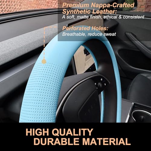 Nappa Leather Steering Wheel Cover for Tesla Model Y