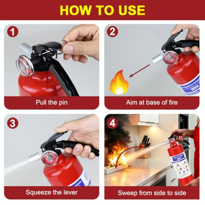 2 Pack ABC Fire Extinguishers with Mount (2 Count)