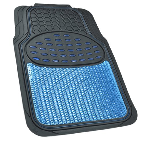 Blue All Weather Heavy Duty Universal Fit Car Floor Mats Interior Liners for Auto Van Truck SUV