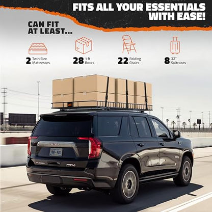 90"x50"x6" XXL Heavy Duty Roof Rack Cargo Basket 2