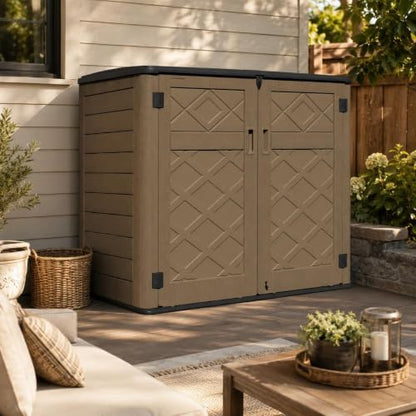 Outdoor Storage Cabinet 38 Cu.Ft Horizontal Resin Storage Shed