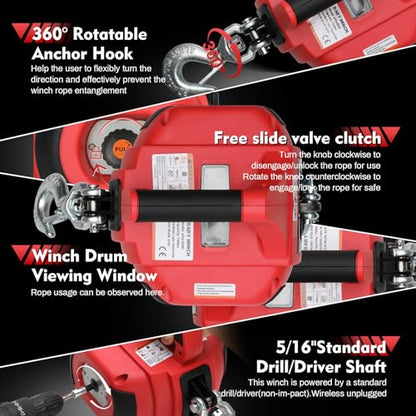 Portable Drill Winch of 1000 Lbs