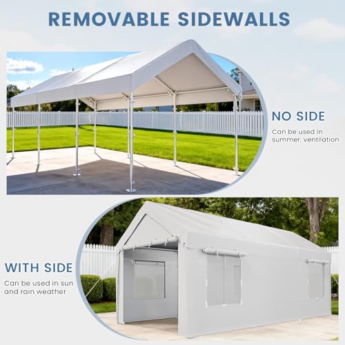 Carport 10' x 20' Heavy Duty Carport with Roll