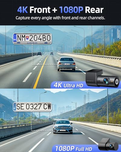 4K Dash Cam Front and Rear