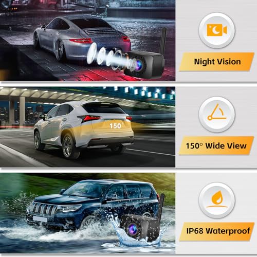 Wireless Backup Camera System 4.7 Inch Car Monitor Kit