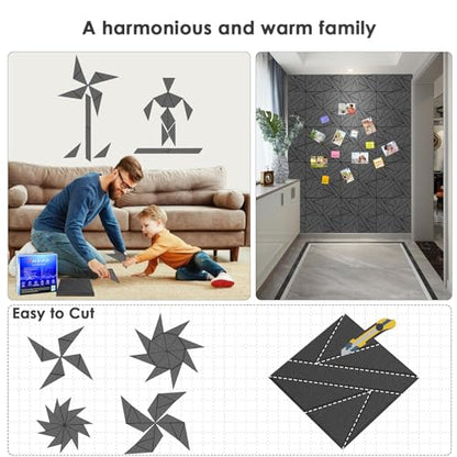 12in Acoustic Panels for Walls (8 Count)