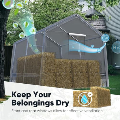 8x10FT Carport Shelter Storage Shed with Roll