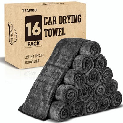 16 Pack Bulk Microfiber Towels for Cars (16 Count)