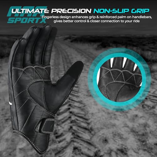 Motorcycle Gloves Men's Leather Motorbike Gloves Touchscreen Function