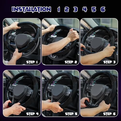 Soft Leather Steering Wheel Cover with Breathable Design and Anti