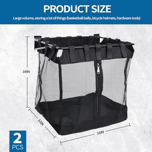 2Pcs Mesh Slatwall Baskets with Zipper (2 Count)