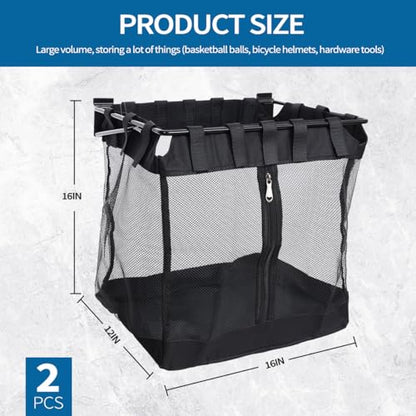 2Pcs Mesh Slatwall Baskets with Zipper (2 Count)