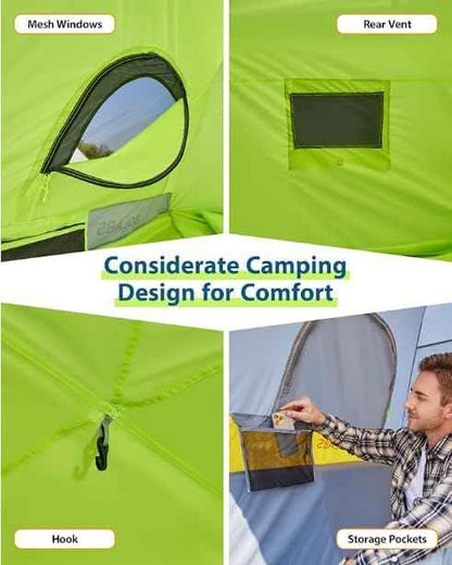 Golabs Truck Bed Tent for 5-6 Ft Bed, 8-Minute Easy Setup by Pre-Assembled Design, Waterproof PU2000mm, 2-Person Portable with Extra Rainfly Cover for Camping & Outdoor, Includes Storage Bag