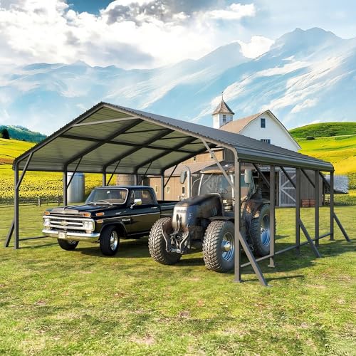 20'x20' Metal Carport with Updated Roof & Enhanced Base