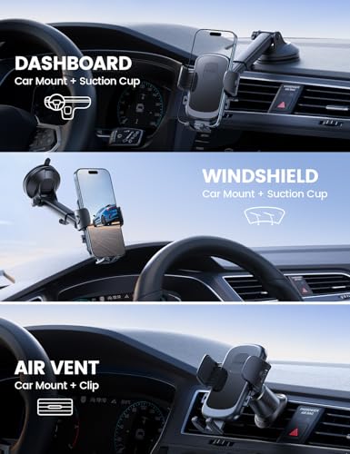 Car Phone Holder Dashboard Vent Windshield 70 LBS Suction 3