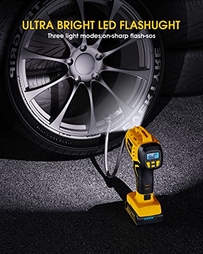 Tire Inflator Portable Air Compressor 21V Battery Powered 160PSI