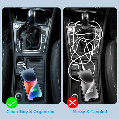 60W Coiled USB C Cable Fast Charging