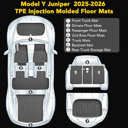 9PCS Floor Mats & Accessories for Tesla Model Y Juniper 2026