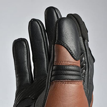 Leather Motorcycle Motorbike Knuckle Protection Powersports Gloves