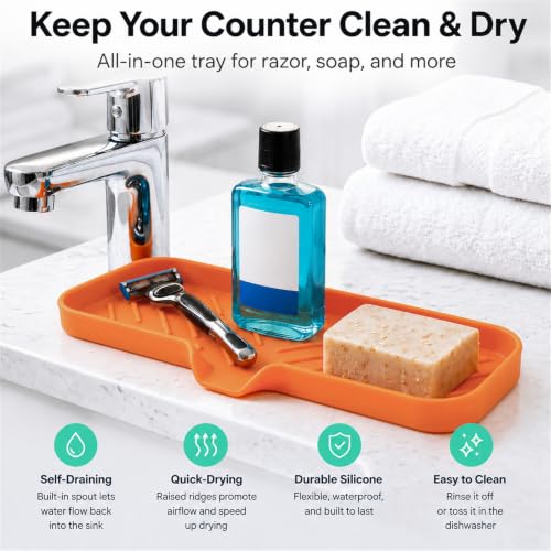 Silicone Soap Dish with Drain Spout