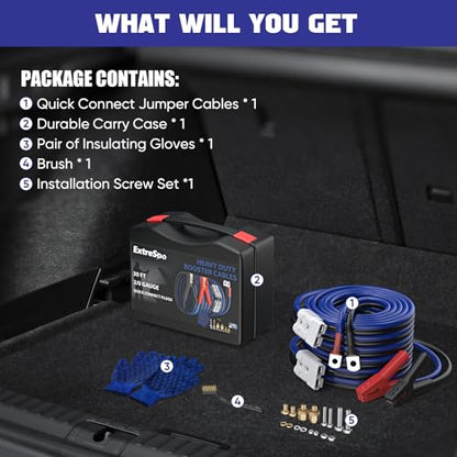 2 0 Gauge 30 FT Heavy Duty Jumper Cables