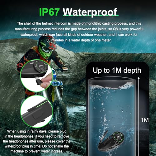 Q8 Motorcycle Helmet Bluetooth Headset