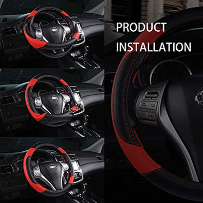 Leather Car Steering Wheel Cover