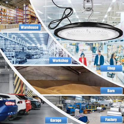 4 Pack 300W UFO Led High Bay Light Fixture (4 Count)