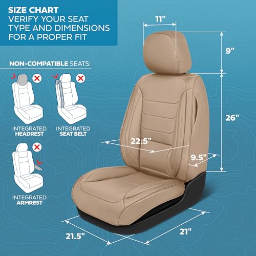 Curated Elite Leather Seat Covers for Cars & SUVs (2 Count)