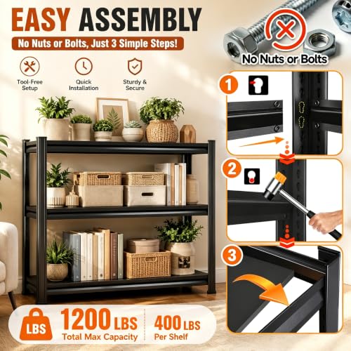 Garage Shelving Side Table Adjustable Metal Storage Shelves