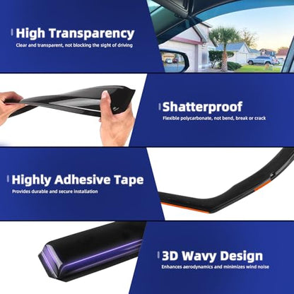 in Channel Rain Guards Fit for Honda Pilot 2016 (4 Count)