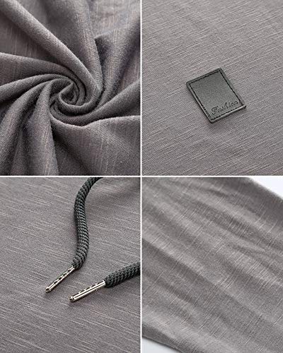 Mens Fashion Hoodies Sport Pullover Solid Color Shirt Workout Lightweight Tops Dark Grey