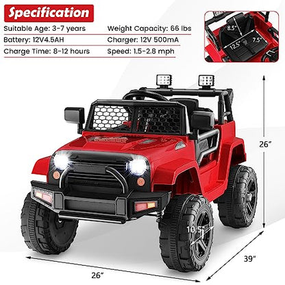 Ride on Car 12V Battery Powered Truck Vehicle with Remote Control