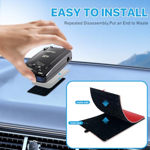 Radar Detector Mounting Bracket With Dashboard Hook And Loop Installation (2 Count)