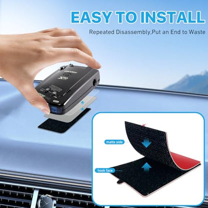 Radar Detector Mounting Bracket With Dashboard Hook And Loop Installation (2 Count)