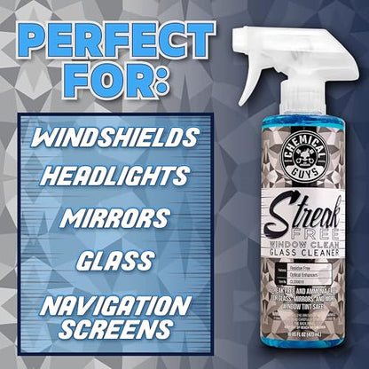 Streak Free Window Clean Auto Glass Cleaner Bundle with Waffle Weave Microfiber Towel