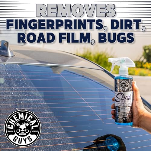 Streak Free Window Clean Auto Glass Cleaner Bundle with Waffle Weave Microfiber Towel