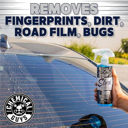 Streak Free Window Clean Auto Glass Cleaner Bundle with Waffle Weave Microfiber Towel