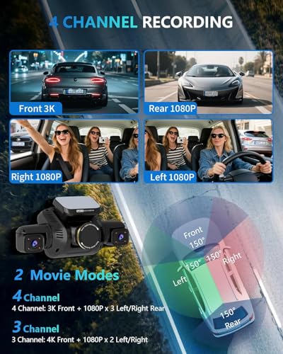AI 4K Dash Cam Front and Rear