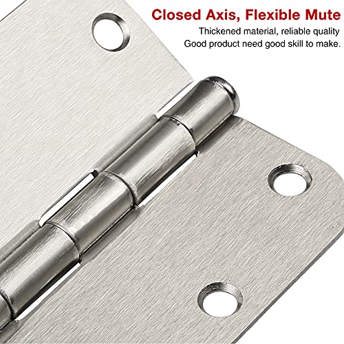 30 Pack Rounded Satin Door Hinges Brushed Nickel 3.5 Inch Interior 3 1 (30 Count)