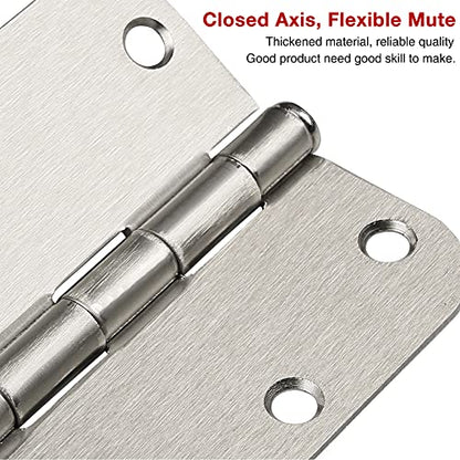 30 Pack Rounded Satin Door Hinges Brushed Nickel 3.5 Inch Interior 3 1 (30 Count)