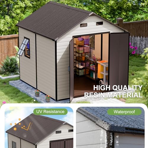 8x8 FT Large Resin Outdoor Storage Shed