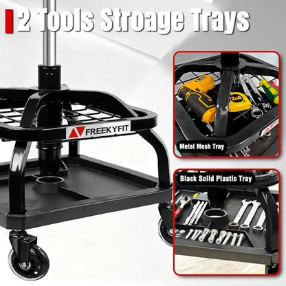 Rolling Shop Stool with Wheels